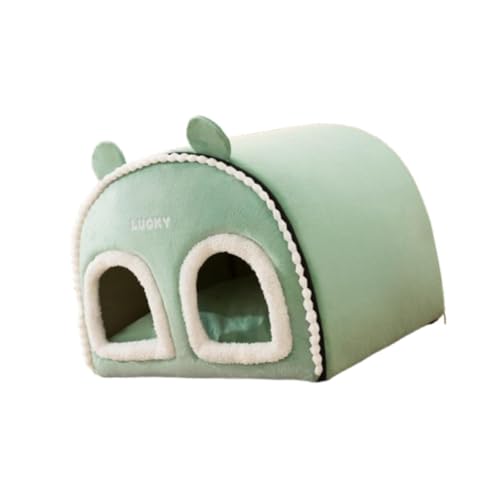Folpus Katzenbetthaus mit Zwei Vordereingängen 50x40x40cm Dekoratives Haustierzubehör Multifunktionales Kätzchennest Katzenzelthütte, GrÜn Folpus Katzenbetthaus mit Zwei Vordereingängen 50x40x40cm Dekoratives Haustierzubehör Multifunktionales Kätzchennest Katzenzelthütte, GrÜn von Folpus