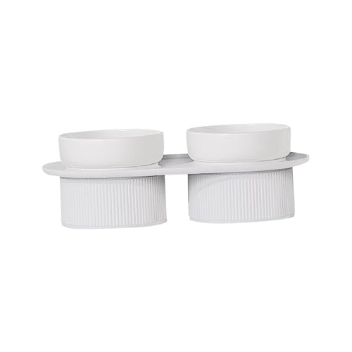 Folpus Katzenfutter-Wassernapf-Set, erhöhte Katzennäpfe mit rutschfestem Ständer, hohe Katzennäpfe für Hunde, Weiß Folpus Katzenfutter-Wassernapf-Set, erhöhte Katzennäpfe mit rutschfestem Ständer, hohe Katzennäpfe für Hunde, Weiß von Folpus