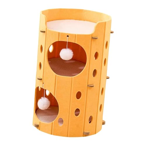 Folpus Katzenkletterhaus, Katzenhaus, Spielhaus, Kratzbaum, mehrschichtig, für große Erwachsene Katzen, 2-lagig, Gelb Folpus Katzenkletterhaus, Katzenhaus, Spielhaus, Kratzbaum, mehrschichtig, für große Erwachsene Katzen, 2-lagig, Gelb von Folpus