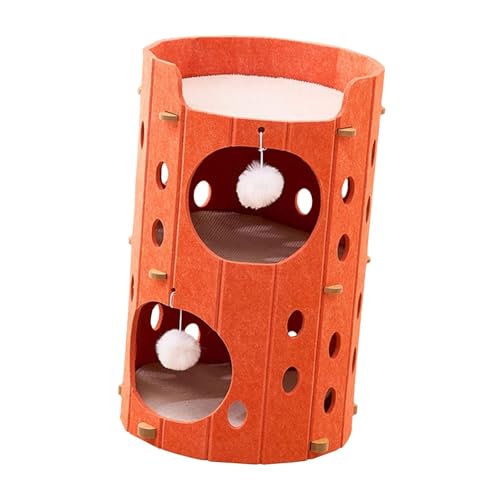 Folpus Katzenkletterhaus, Katzenhaus, Spielhaus, Kratzbaum, mehrschichtig, für große Erwachsene Katzen, 2-lagig, Orange Folpus Katzenkletterhaus, Katzenhaus, Spielhaus, Kratzbaum, mehrschichtig, für große Erwachsene Katzen, 2-lagig, Orange von Folpus