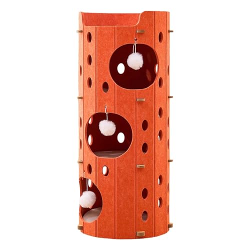 Folpus Katzenkletterhaus, Katzenhaus, Spielhaus, Kratzbaum, mehrschichtig, für große Erwachsene Katzen, 3-lagiges Orange Folpus Katzenkletterhaus, Katzenhaus, Spielhaus, Kratzbaum, mehrschichtig, für große Erwachsene Katzen, 3-lagiges Orange von Folpus