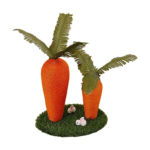 Folpus Katzenkratzbaum in Karottenform, interaktives Haustierspielzeug, lustiger Kratzbaum in Karottenform, Katzenbaum, Karotten-Sisal-Katzenkratzer für, 2 Karotten 40x30x40cm von Folpus