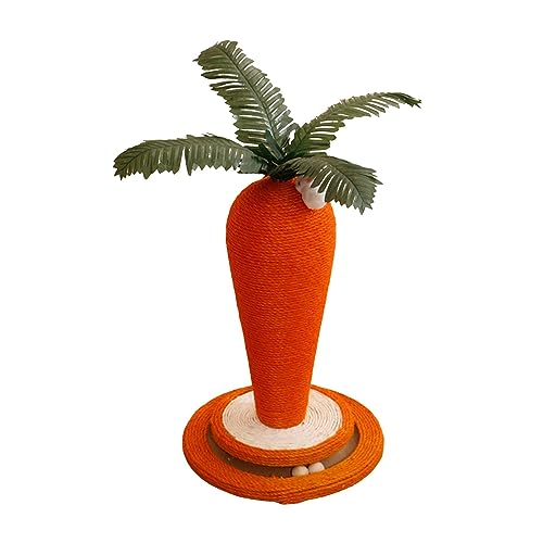 Folpus Katzenkratzbaum in Karottenform, interaktives Haustierspielzeug, lustiger Kratzbaum in Karottenform, Katzenbaum, Karotten-Sisal-Katzenkratzer für, Drehteller 30x30x43cm von Folpus