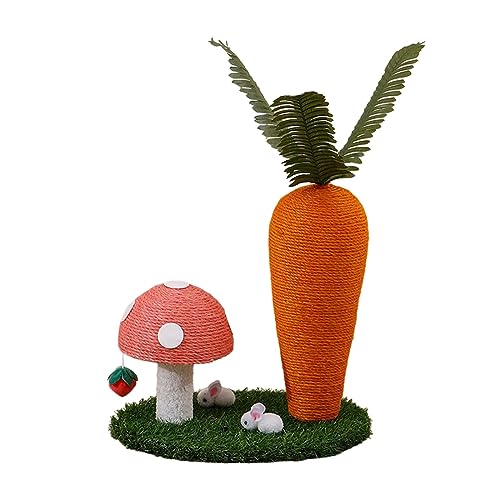 Folpus Katzenkratzbaum in Karottenform, interaktives Haustierspielzeug, lustiger Kratzbaum in Karottenform, Katzenbaum, Karotten-Sisal-Katzenkratzer für, Pilz 40x30x40cm von Folpus