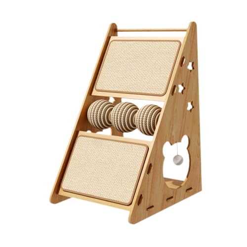 Folpus Katzenkratzer Cat House Möbel Beschützer Spielhaus Kätzchen Kratzer Ramp Dreieck Struktur Versteck Kratzpolster, mit Kugel von Folpus