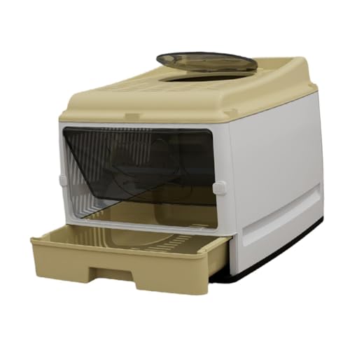 Folpus Katzenstrauder Katze vollständig geschlossener spritzsicherer Katzen -Bettpfanne für Innenkatzen Sandkasten Katzenstrauder Katze Toilette Kitty, Gelb Folpus Katzenstrauder Katze vollständig geschlossener spritzsicherer Katzen -Bettpfanne für Innenkatzen Sandkasten Katzenstrauder Katze Toilette Kitty, Gelb von Folpus