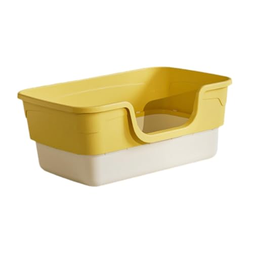 Folpus Katzentoilette, Katzentoilette, spritzwassergeschützt, für Hauskatzen, stabiles Katzentoilettenbecken, Katzentoilette, abnehmbare Katzentoilette, gelb M Folpus Katzentoilette, Katzentoilette, spritzwassergeschützt, für Hauskatzen, stabiles Katzentoilettenbecken, Katzentoilette, abnehmbare Katzentoilette, gelb M von Folpus