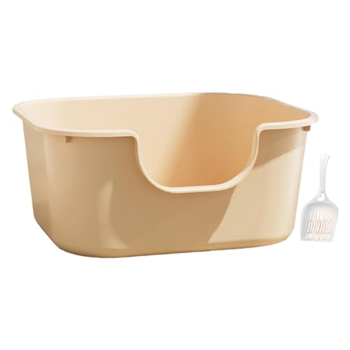 Folpus Katzentoilette, Katzentoilette, spritzwassergeschützte Haustier-Bettpfanne, langlebige Haustiertoilette, Katzentoilette für Hauskatzen, Milchkaffee Folpus Katzentoilette, Katzentoilette, spritzwassergeschützte Haustier-Bettpfanne, langlebige Haustiertoilette, Katzentoilette für Hauskatzen, Milchkaffee von Folpus