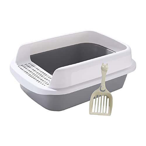 Folpus Katzentoilette, Töpfchen, Hohe Seiten, Halbgeschlossene Bettpfannen Toilette, Spritzschutz, Großer Platz für Kätzchen Sandkasten, groß grau Folpus Katzentoilette, Töpfchen, Hohe Seiten, Halbgeschlossene Bettpfannen Toilette, Spritzschutz, Großer Platz für Kätzchen Sandkasten, groß grau von Folpus