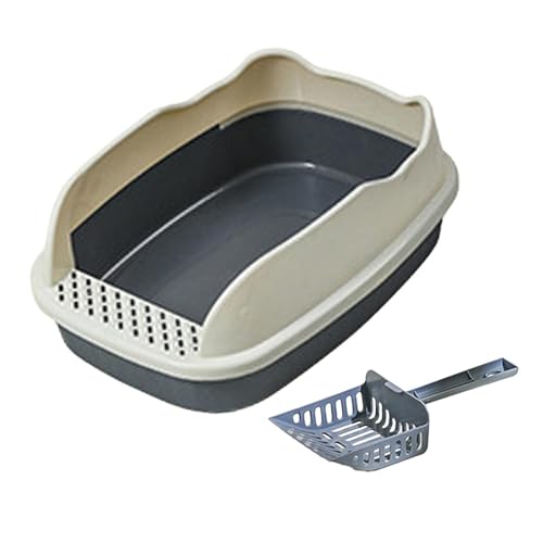 Folpus Katzentoilette Katzentoilette Halbgeschlossene Katzentoilette mit hohen Seiten Katzensandkasten Robuste Katzentoilette Kätzchentoilette für Hauskatzen, grau Folpus Katzentoilette Katzentoilette Halbgeschlossene Katzentoilette mit hohen Seiten Katzensandkasten Robuste Katzentoilette Kätzchentoilette für Hauskatzen, grau von Folpus