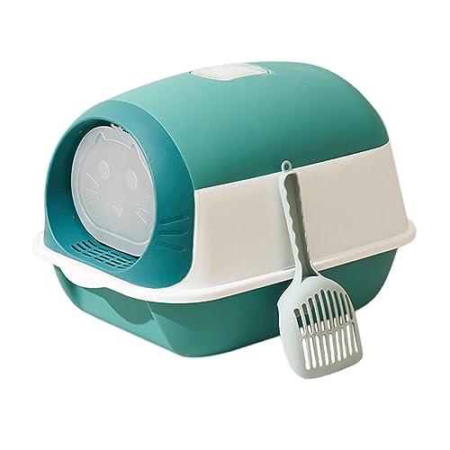 Folpus Katzentoilette mit Kapuze, geschlossene Katzentoilette, Kätzchentoilette, robuste Bettpfanne, große Katzentoilette mit hohen Seiten, Katzentoilette, Blau Weiss Folpus Katzentoilette mit Kapuze, geschlossene Katzentoilette, Kätzchentoilette, robuste Bettpfanne, große Katzentoilette mit hohen Seiten, Katzentoilette, Blau Weiss von Folpus