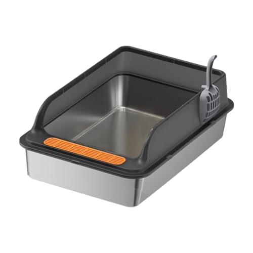 Folpus Katzentoilette mit abgesenkter Vorderseite, Spritzschutz, offene Oberseite, Katzentoilette, Katzensandkasten für Hauskatzen, Katzentoilette, Schwarz Folpus Katzentoilette mit abgesenkter Vorderseite, Spritzschutz, offene Oberseite, Katzentoilette, Katzensandkasten für Hauskatzen, Katzentoilette, Schwarz von Folpus