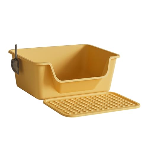 Folpus Katzentoilette mit hohen Seitenwänden für Hauskatzen, Katzensandbecken, leicht zu reinigende Bettpfanne, Katzentoilette, Katzentoilette für Kätzchen, Gelb Folpus Katzentoilette mit hohen Seitenwänden für Hauskatzen, Katzensandbecken, leicht zu reinigende Bettpfanne, Katzentoilette, Katzentoilette für Kätzchen, Gelb von Folpus