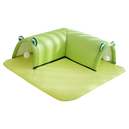 Folpus Katzentunnel und Bettspielzeug, interaktives, leichtes, waschbares Spielcenter mit Spielball, Spielzeug für Haustiere, Zubehör für den Innenbereich, L Grün von Folpus