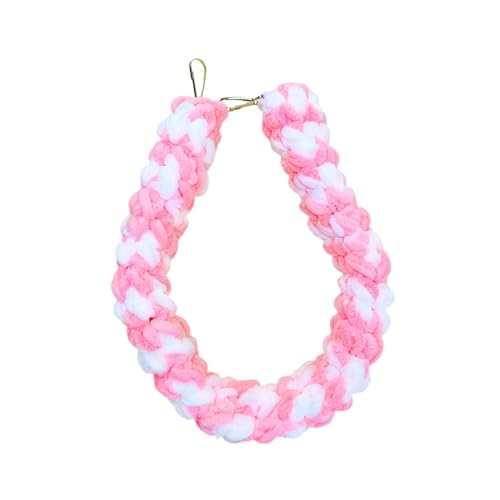 Folpus Kleines Haustierkletterseil, interessante hängende Spielzeugpapageien -Kletterseil ausübt, für Hamster Vögel Haustier Vorräte, Rosa Weiß von Folpus
