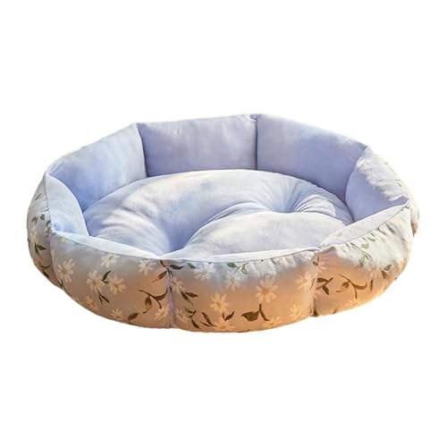 Folpus Kleines Hundebett, Hundehütte, Schlafkomfort, rutschfeste Unterseite, warme, weiche Haustierbetten für den Winter, Blau S von Folpus