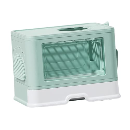 Folpus Komplett geschlossene Katzentoilette, Kätzchentöpfchen, einfach zu bedienen mit Schaufel, Katzentoilette für Katzen im Innenbereich, GrÜn Folpus Komplett geschlossene Katzentoilette, Kätzchentöpfchen, einfach zu bedienen mit Schaufel, Katzentoilette für Katzen im Innenbereich, GrÜn von Folpus