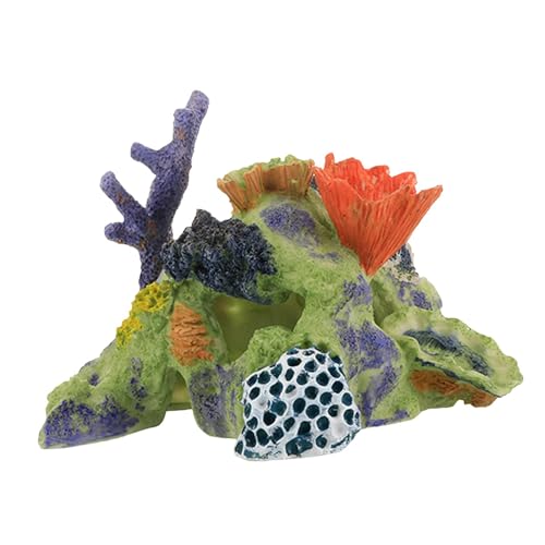 Folpus Korallenriff-Ornament, Kunstharz-Statue, buntes multifunktionales Zubehör, Aquarium-Landschaft, Größe L von Folpus