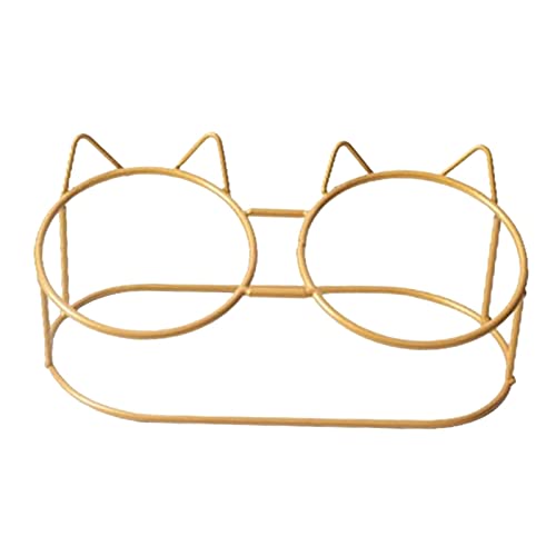 Folpus Luxuriöser Katzenfutterspender mit erhöhtem Ständer für Haustiere in Gold von Folpus