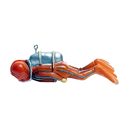 Folpus Miniatur-Taucher-Figuren, Spielzeug, Aquarium-Dekoration, Maßstabsmodelle, Menschen, Mini-Figur, Harzstatue für Meeresszene, Orange von Folpus