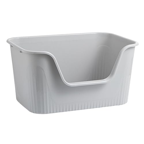 Folpus Oben offene Haustier-Katzentoiletten, Haustier-Katzentoiletten mit hohen Seiten, Kätzchen-Toilette, spritzwassergeschützt, extra große, grau M Folpus Oben offene Haustier-Katzentoiletten, Haustier-Katzentoiletten mit hohen Seiten, Kätzchen-Toilette, spritzwassergeschützt, extra große, grau M von Folpus