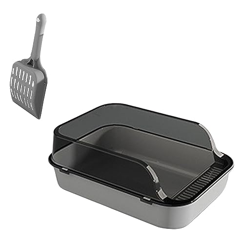 Folpus Oben offene Katzentoilette, Oben offene Haustiertoilette, halbgeschlossen, spritzwassergeschützt, Katzensandkasten, Kätzchen-Töpfchen-Toilette für, GRAU Folpus Oben offene Katzentoilette, Oben offene Haustiertoilette, halbgeschlossen, spritzwassergeschützt, Katzensandkasten, Kätzchen-Töpfchen-Toilette für, GRAU von Folpus
