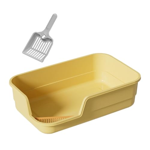 Folpus Offene Katzentoilette, Katzentoilette, Sandkasten, Spritzschutz, leicht zu reinigen, Katzentoilette, Bettpfanne, abgesenkter Katzenstreubehälter vorne, Gelb Folpus Offene Katzentoilette, Katzentoilette, Sandkasten, Spritzschutz, leicht zu reinigen, Katzentoilette, Bettpfanne, abgesenkter Katzenstreubehälter vorne, Gelb von Folpus