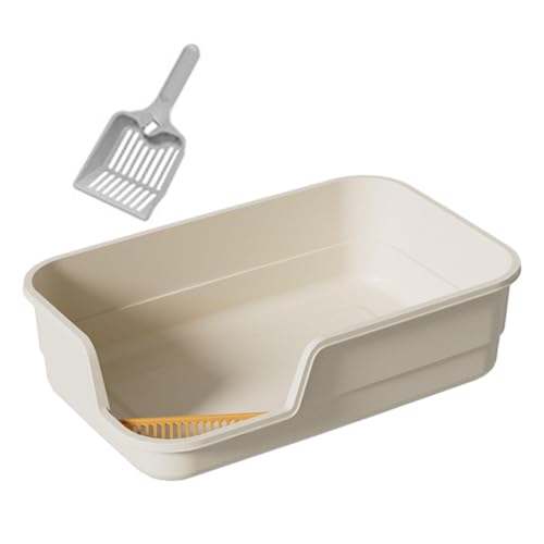Folpus Offene Katzentoilette, Katzentoilette, Sandkasten, Spritzschutz, leicht zu reinigen, Katzentoilette, Bettpfanne, abgesenkter Katzenstreubehälter vorne, Weiß Folpus Offene Katzentoilette, Katzentoilette, Sandkasten, Spritzschutz, leicht zu reinigen, Katzentoilette, Bettpfanne, abgesenkter Katzenstreubehälter vorne, Weiß von Folpus