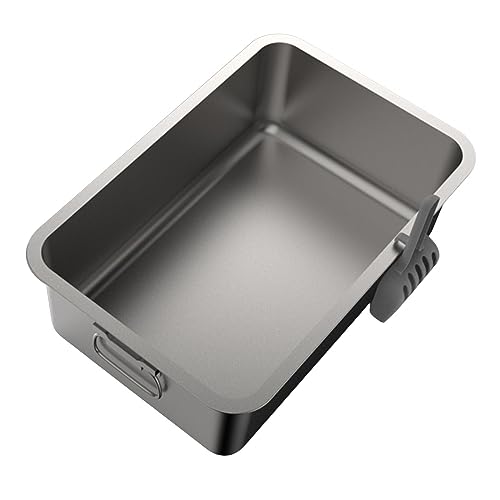 Folpus Offene Katzentoilette, Toilette, Edelstahl, Heimtierbedarf, Katzenstreubehälter mit Griffen, offene Katzentoilette, 60cmx40cmx15cm Folpus Offene Katzentoilette, Toilette, Edelstahl, Heimtierbedarf, Katzenstreubehälter mit Griffen, offene Katzentoilette, 60cmx40cmx15cm von Folpus
