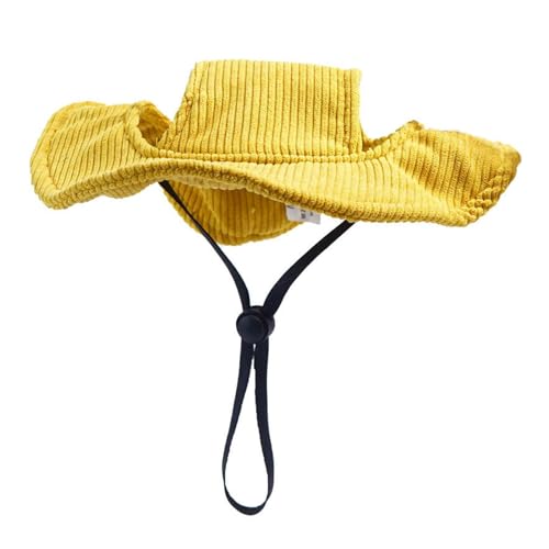 Folpus Outdoor-Hut, Welpen-Sonnenhut für kleine, mittelgroße und große Hunde, atmungsaktive Sommer-Hundekappe, süßer Haustier-Eimerhut für sportliche, M Gelb Folpus Outdoor-Hut, Welpen-Sonnenhut für kleine, mittelgroße und große Hunde, atmungsaktive Sommer-Hundekappe, süßer Haustier-Eimerhut für sportliche, M Gelb von Folpus