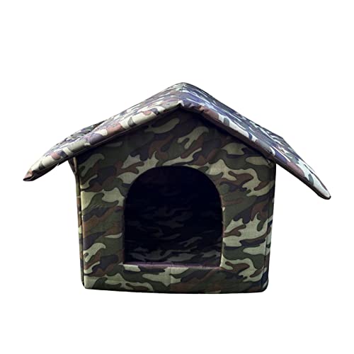 Folpus Outdoor Wasserdichtes Katzenhaus mit Abnehmbarem Dach Kitty Shelter Cat Pet House Nest Geschlossenes Katzenbett für Den Winter Warm, 40 cm x 38 cm x 35 cm von Folpus