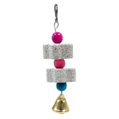 Folpus Papageienschnabel-Schleifspielzeug mit lauter Glocke, zufällige Farbe, Schnabel-Wartungswerkzeug, Käfigdekoration, Länge 14cm von Folpus