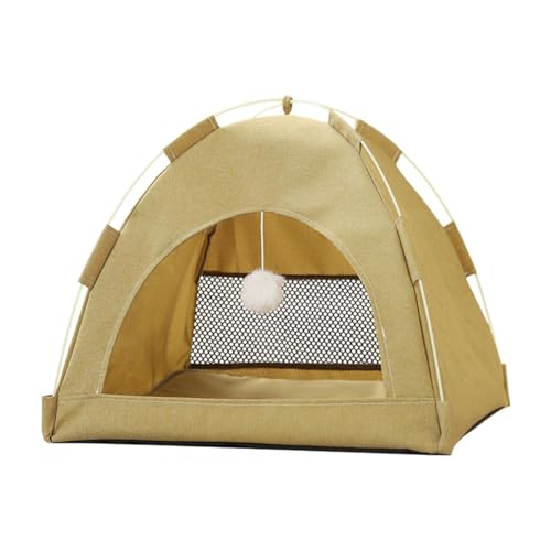 Folpus Pet Cat Zelt Welpe Zelthöhle tragbare weiche Matte Accessoires Hundehaus Haustier Zeltbett für Welpenkatze Kätzchen Kaninchen Hunde, Gelb von Folpus