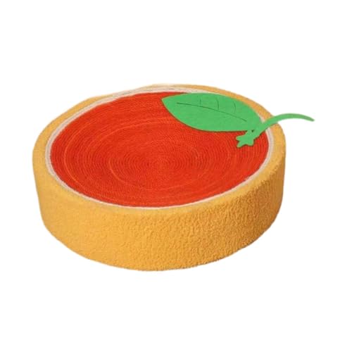 Folpus Rundes Sisal-Katzenkratzbrett, Obstkratzbrett, Cartoon-Katzennest, verschleißfester Kratznapf, Katzenbett für Kätzchen, Orange Folpus Rundes Sisal-Katzenkratzbrett, Obstkratzbrett, Cartoon-Katzennest, verschleißfester Kratznapf, Katzenbett für Kätzchen, Orange von Folpus