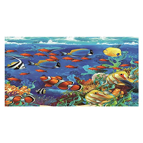 Folpus Unterwasserlandschaft Dekoration für Aquarien, PVC Aufkleber, Korallenriffe, 60x102CM von Folpus