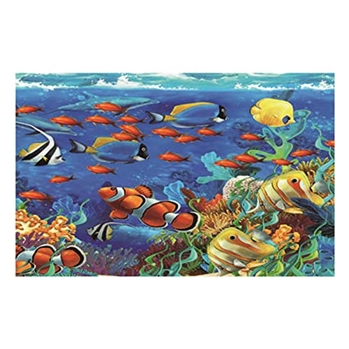 Folpus Unterwasserwelt Dekor für Aquarien, Selbstklebendes PVC, 40x62CM von Folpus