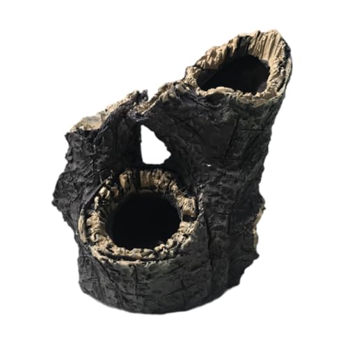 Folpus Versteck für Aquarien, realistisches Dekor im Hohlholz-Holzscheit-Design, Aquarium-Dekoration für Fische, Amphibien und kleine Eidechsen, Stehen Folpus Versteck für Aquarien, realistisches Dekor im Hohlholz-Holzscheit-Design, Aquarium-Dekoration für Fische, Amphibien und kleine Eidechsen, Stehen von Folpus