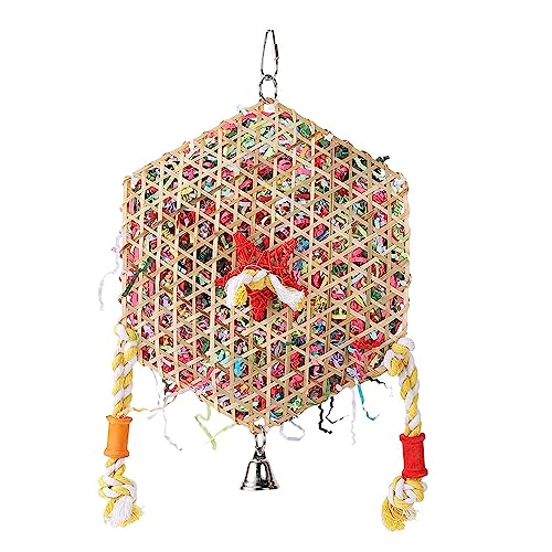 Folpus Vogel-Kauspielzeug, Papageienkäfig-Bissspielzeug, leicht, mit Glocke, Klettern, Spielen, Papierschredder, Spielzeug, Futtersuchspielzeug für kleine Folpus Vogel-Kauspielzeug, Papageienkäfig-Bissspielzeug, leicht, mit Glocke, Klettern, Spielen, Papierschredder, Spielzeug, Futtersuchspielzeug für kleine von Folpus