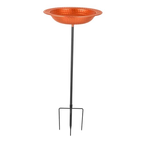 Folpus Vogelbadschale dekorativ mit Metallstock Eisen tragen resistent schwere Vogelbad -Vogelbad -Birdfeeder für Hinterhof Terrasse im Freien von Folpus