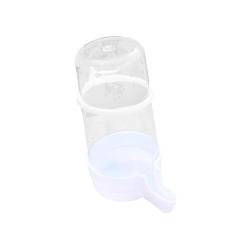 Folpus Vogelfutterspender für Papageien, Wasserspender, Futterspender, Kleintierfutterspender für Kakadus, Kanarienvögel, Unzertrennliche, Papageien, Weiß Klein Offen von Folpus