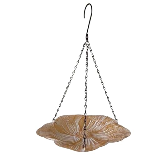 Folpus Vogelhäuschen zum Aufhängen für den Außenbereich, Gartendekoration, Vogelbad, Stabiler Vogelfutterhalter aus Eisen für draußen, Hof, Veranda, Golden Folpus Vogelhäuschen zum Aufhängen für den Außenbereich, Gartendekoration, Vogelbad, Stabiler Vogelfutterhalter aus Eisen für draußen, Hof, Veranda, Golden von Folpus