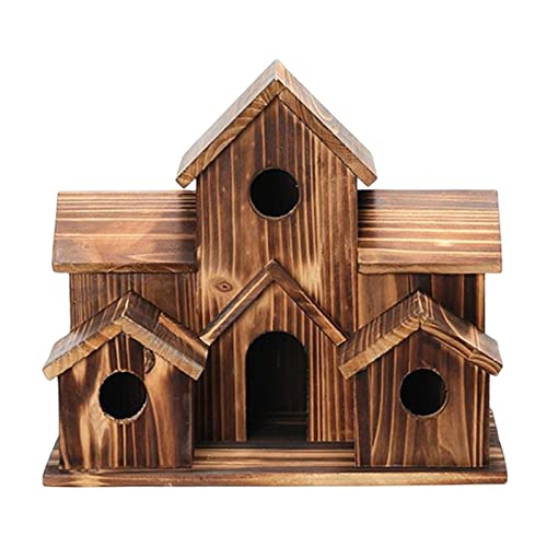 Folpus Vogelhaus Aus Holz, Große Nesthütte, Natürlich, für Zuhause, Außenbereich, Rasen, Hofdekoration von Folpus