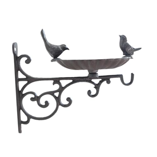 Folpus Wandmontierte Vogelbad Eisen Feeder Heavy Duty schöne Vögel Kleiderbügel Wandhaken Pflanzenhalterung für Gartendekoration von Folpus