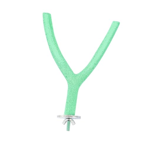 Folpus Y-förmiger Vogelsitzstangenständer, Vogelkäfig-Sitzstange, Papageienständer, Spielzeug für kleine Vögel, Finken, GrÜn von Folpus