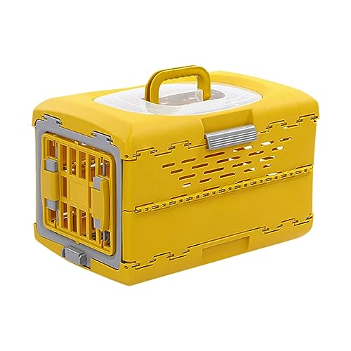 Folpus Zusammenklappbare Welpenbox, Transportbox für Katzen, Reisekäfig, Katzentransportbox für kleine Hunde, GELB von Folpus