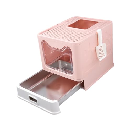 Katzentoilette mit Deckel Katzentoilette Faltbar für Wohnungskatzen Große Katzentoilette Katzentoilette, Rosa Katzentoilette mit Deckel Katzentoilette Faltbar für Wohnungskatzen Große Katzentoilette Katzentoilette, Rosa von Folpus