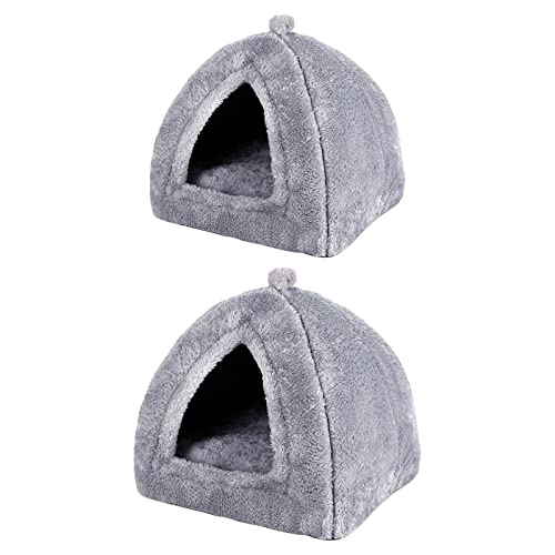 Fonowx 2 Stücke Weiches Haustierbett Katzenhaus mit Pad Haustierzeltbett Welpen Kätzchen Igel Kleintier, Stile von Fonowx