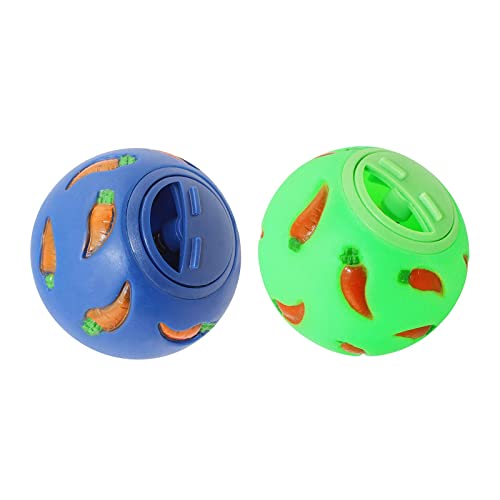 Fonowx 2Pcs Bunny Treat Balls Interactive Dog Toy Pet Slow Feeder Snack Ball Feeding Toy for Kitty, Blau Grün von Fonowx