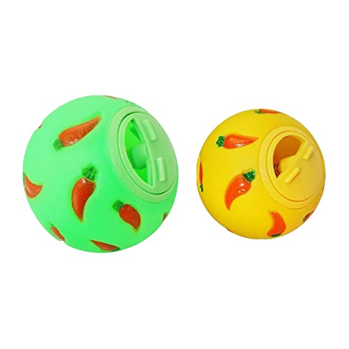 Fonowx 2Pcs Bunny Treat Balls Interactive Dog Toy Pet Slow Feeder Snack Ball Feeding Toy for Kitty, Gelbgrün Fonowx 2Pcs Bunny Treat Balls Interactive Dog Toy Pet Slow Feeder Snack Ball Feeding Toy for Kitty, Gelbgrün von Fonowx