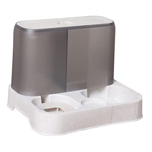 Fonowx Automatischer Futterautomat für Katze und Hund, Pet Feeder Wasserspender-Set, 2 IN 1 Automatischer Lebensmittel- und Wasserspender Heimtierbedarf für Hunde, Katzen, Kaninchen, Weiß von Fonowx